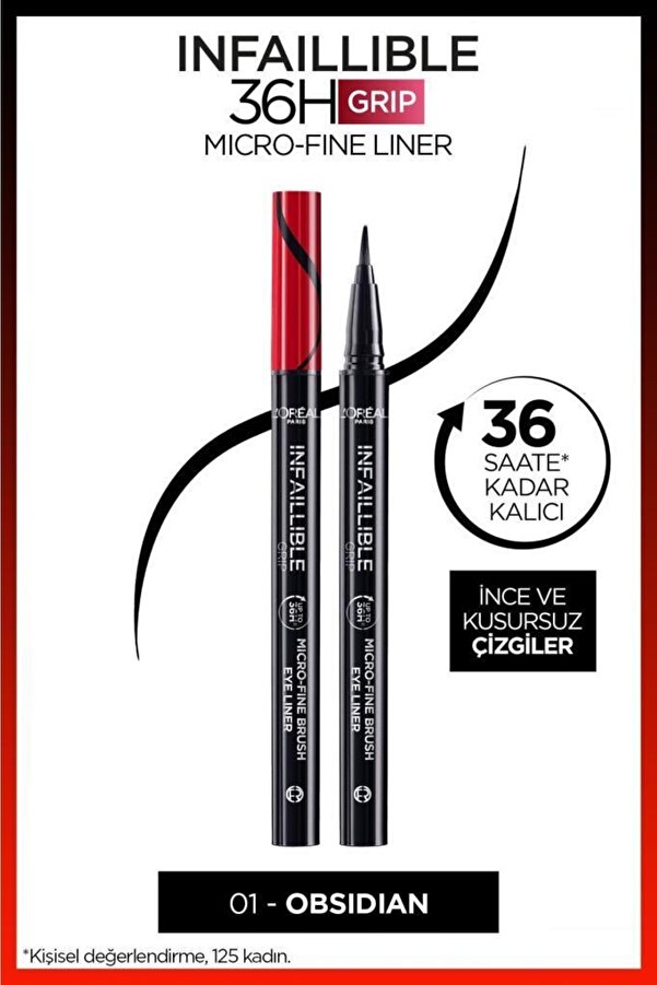 L'oréal Paris Infaillible 36h Grip Micro Fine Eyeliner 01 Obsidian - Siyah Madam10