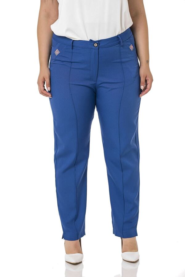 Slim-leg Pintuck Stitched Slit-hem Zipped Indigo Trousers &mdash; Indigo