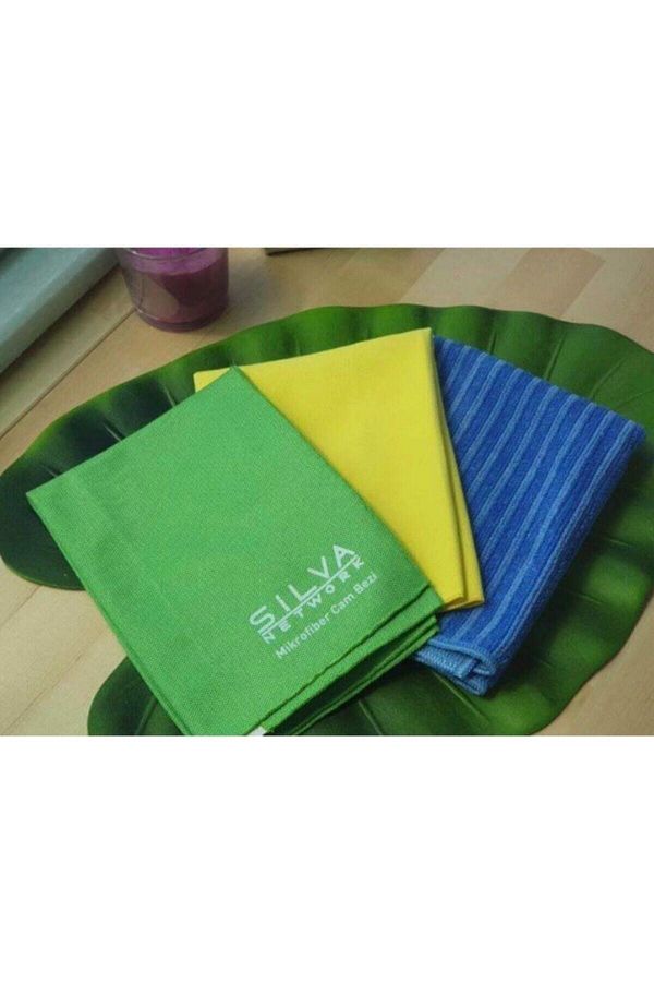 Mikrofiber Klasik Üçlü Temizlik Seti Cam Toz Mutfak