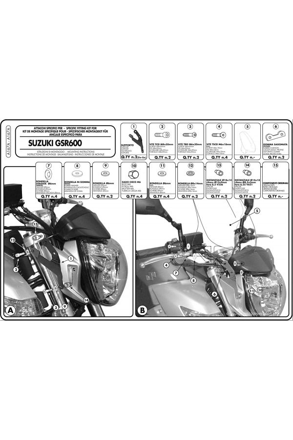 A167a Suzuki Gsr 600 Ön Cam Siperlik Bağlantısı