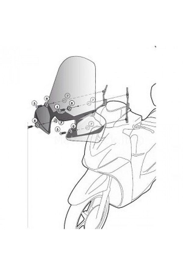 D446kit Yamaha X-max 125-250 (10-13) Ön Cam Siperlik Bağlantısı