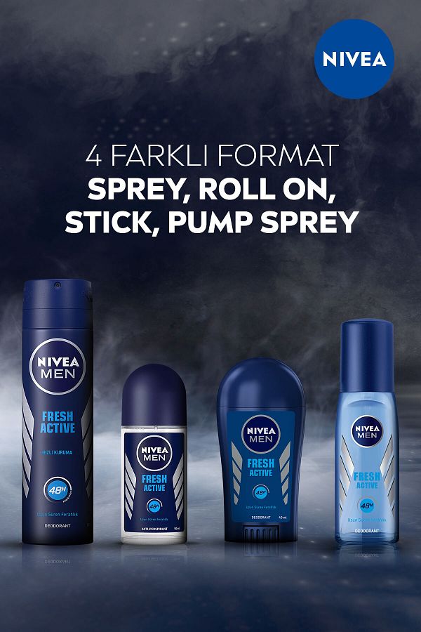 Men Erkek Pump Sprey Deodorant Fresh Active 48 Saat Deodorant Koruması 75ml_4
