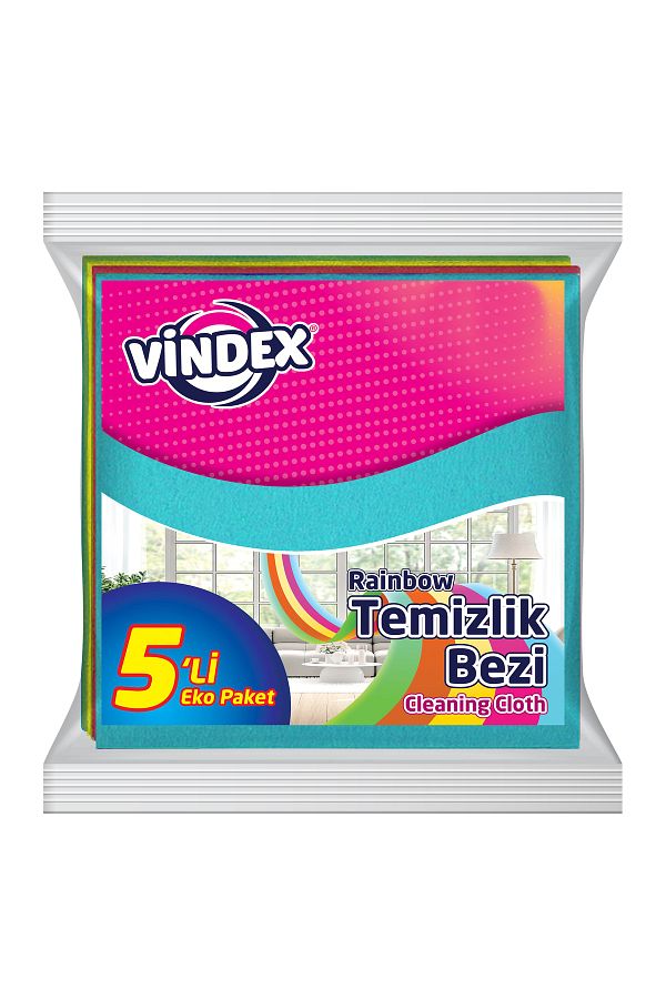 (*) Vindex Rainbow Temizlik Bezi 5li