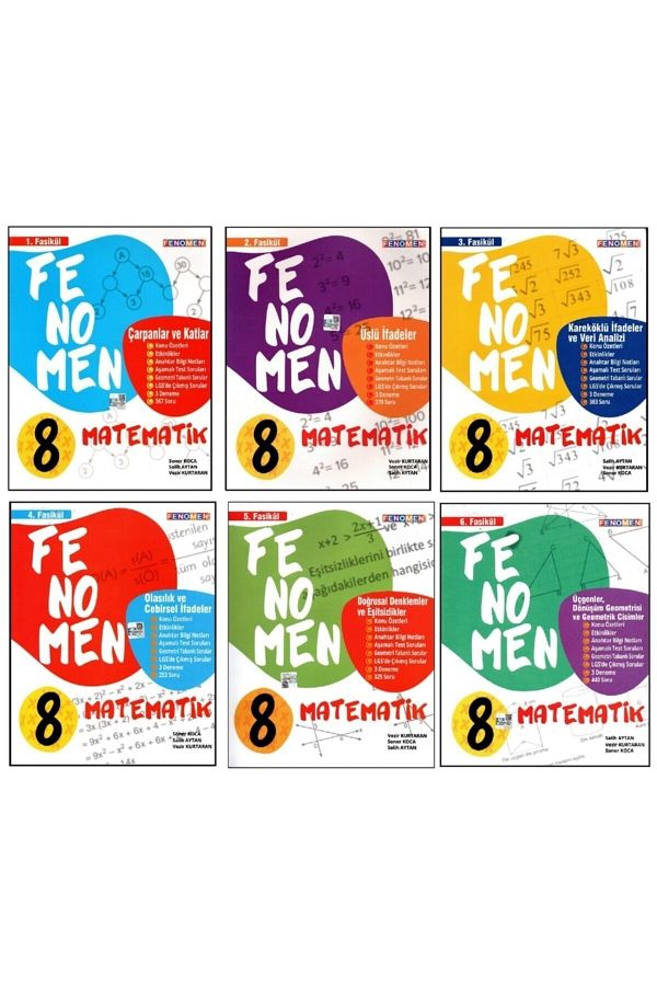 Fenomen 8. Sınıf Lgs Matematik 1.2.3.4.5.6 Fasikül (özetli) Soru Bankası 6 Kitap