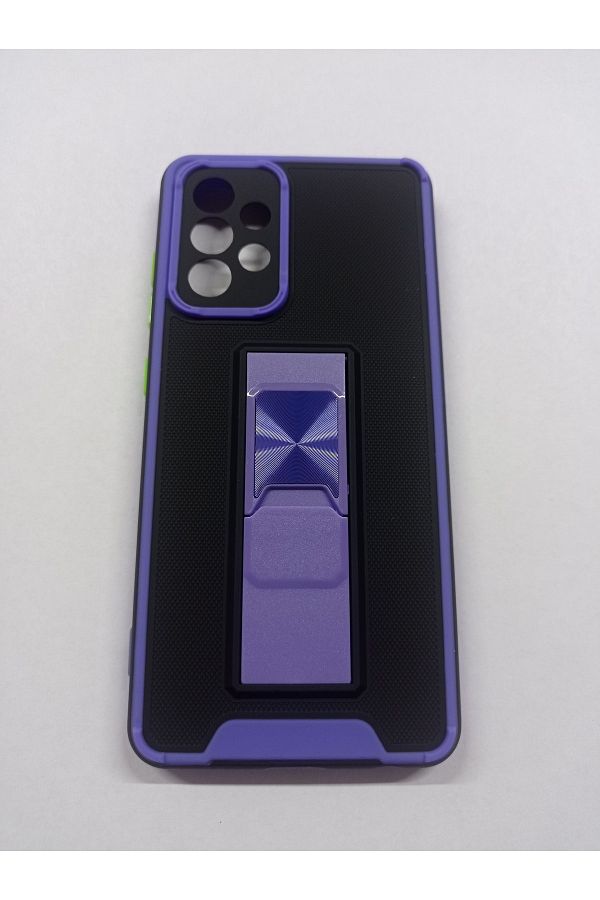 SEGRETO Samsung Galaxy A52 4g Uyumlu Çift Renkli Katlanır Braket Cep Telefonu Kılıfı Zırh Kılıf - Görsel 5