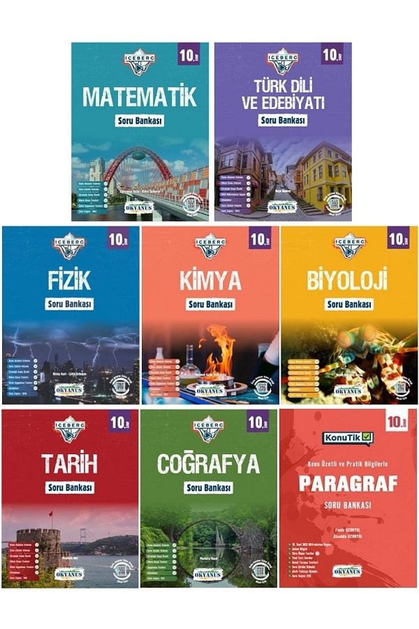 Okyanus Yayıncılık 10. Sınıf Iceberg Soru Bankası Set (8 Kitap)