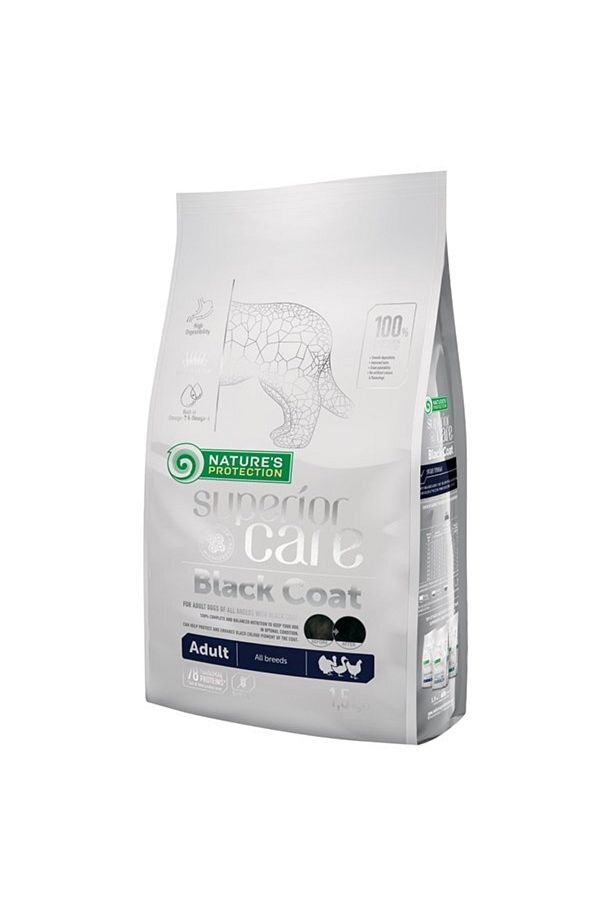 Natures Protection Adult Kümes Hayvanlı Siyah Tüylü Yetişkin Köpek Maması 1.5 Kg