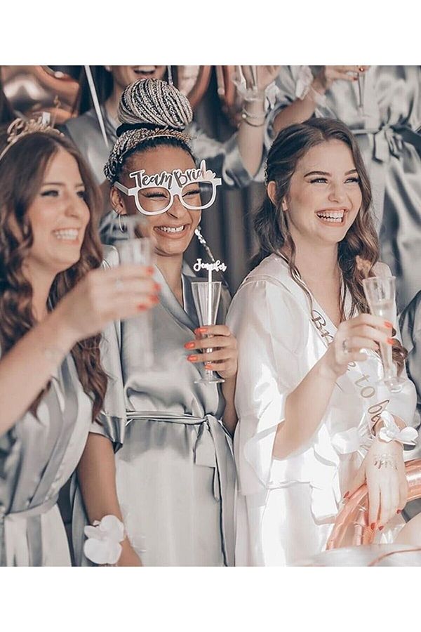 8 Adet Bride To Be Konsepti Gözlük Beyaz Rose Gold "team Bride" Bekarlığa Veda Nedime Partisi