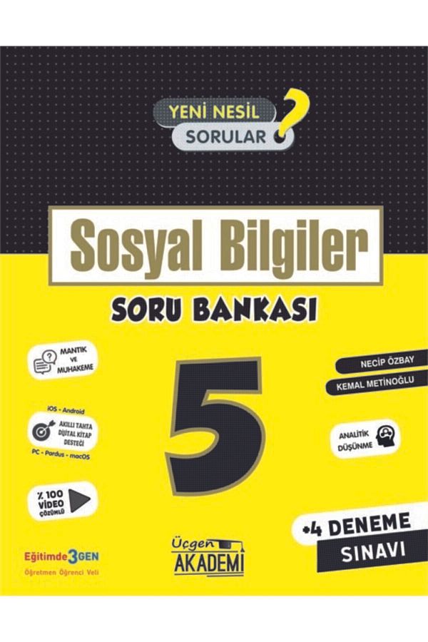 5.sınıf Sosyal Bilgiler Soru Bankası+4 Deneme Sınavı 2020