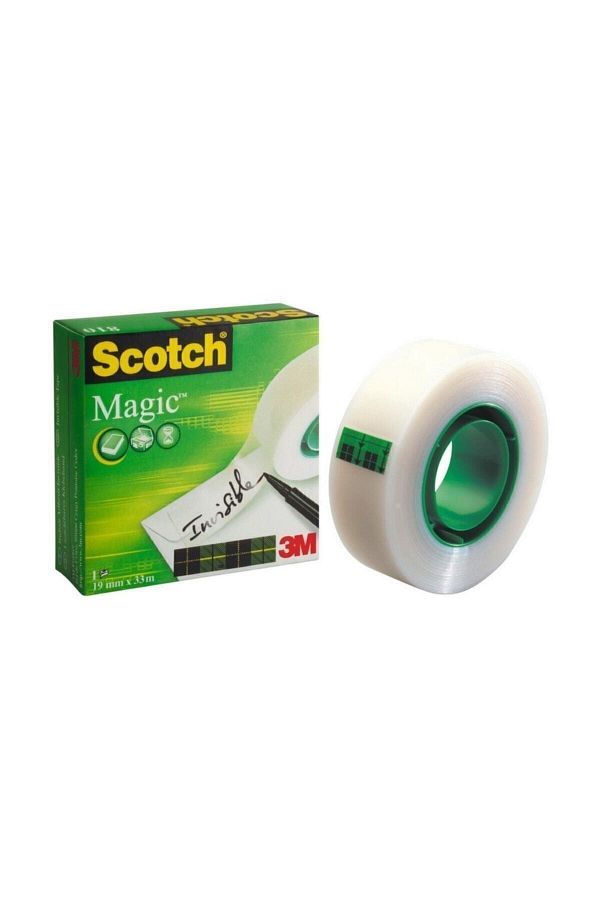 Scotch Magic 19x33 Metre Şeffaf Bant Yeşil Kutulu (810) Sönmez Kitap Kırtasiye