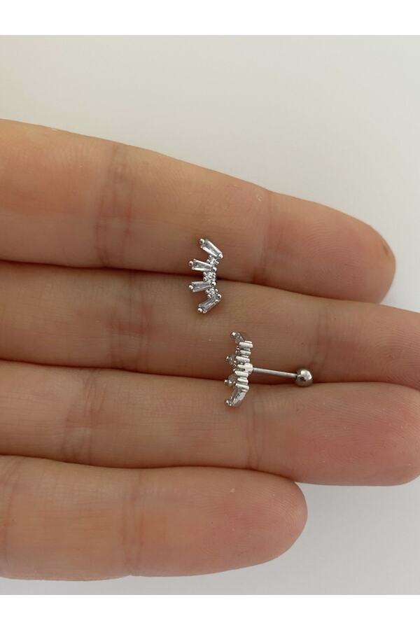 Cerrahi Çelik Tragus Helix Lobe Uyumlu Piercing Küpe