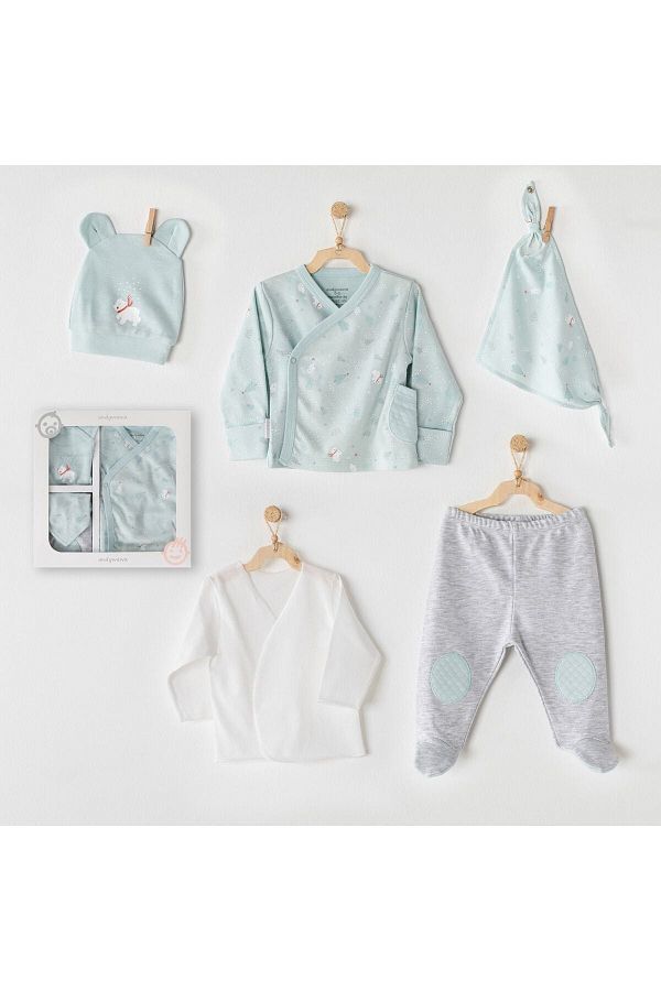 Bebek Hastane Çıkışı 5 Pcs Newborn Set Lıttle Polar Bear