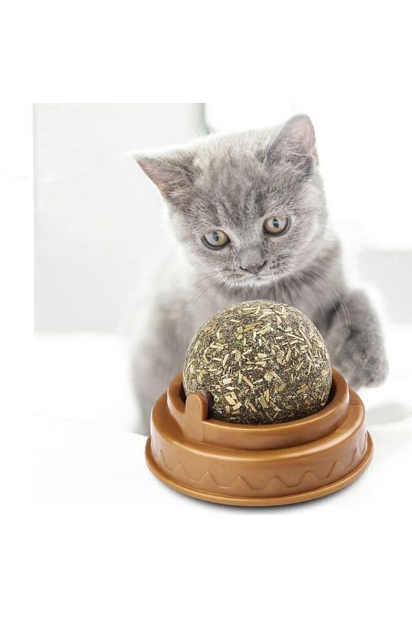 Kedi Otu Oyun Topu Cat Mint (çift Taraflı Bantlı Kedi Naneli Oyun Topu)