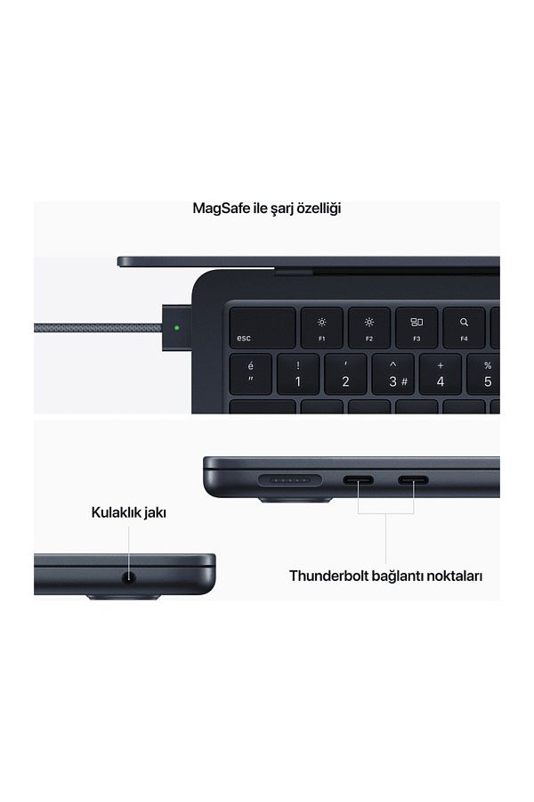 Apple Macbook Air 13.6" M2 8gb 256gb Ssd Gece Yarısı - Görsel 7