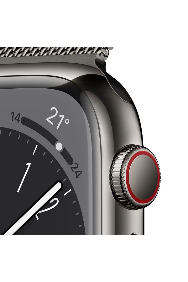 Apple Watch Series 8 GPS + Cellular 41mm Grafit Paslanmaz Çelik Kasa ve Grafit Milano Loop - Görsel 3