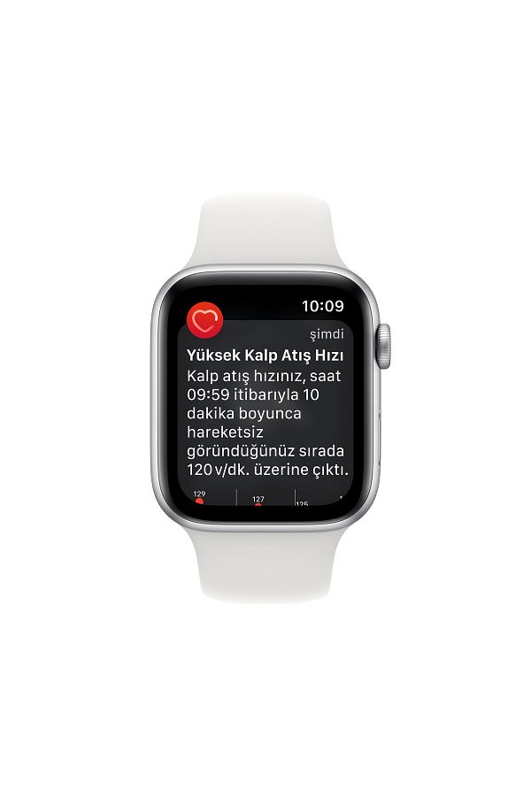 Apple Watch SE GPS + Cellular 44mm Gümüş Alüminyum Kasa ve Beyaz Sport Band - Regular - Görsel 5