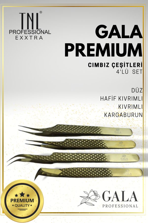 Tnl Exxtra Ipek Kirpik 4'lü Cımbız Seti Gala Premium