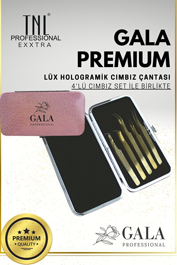 Tnl Exxtra Ipek Kirpik 4'lü Cımbız Seti Özel Lüx Çantasıyla 2 Gala Premium TNL Türkiye