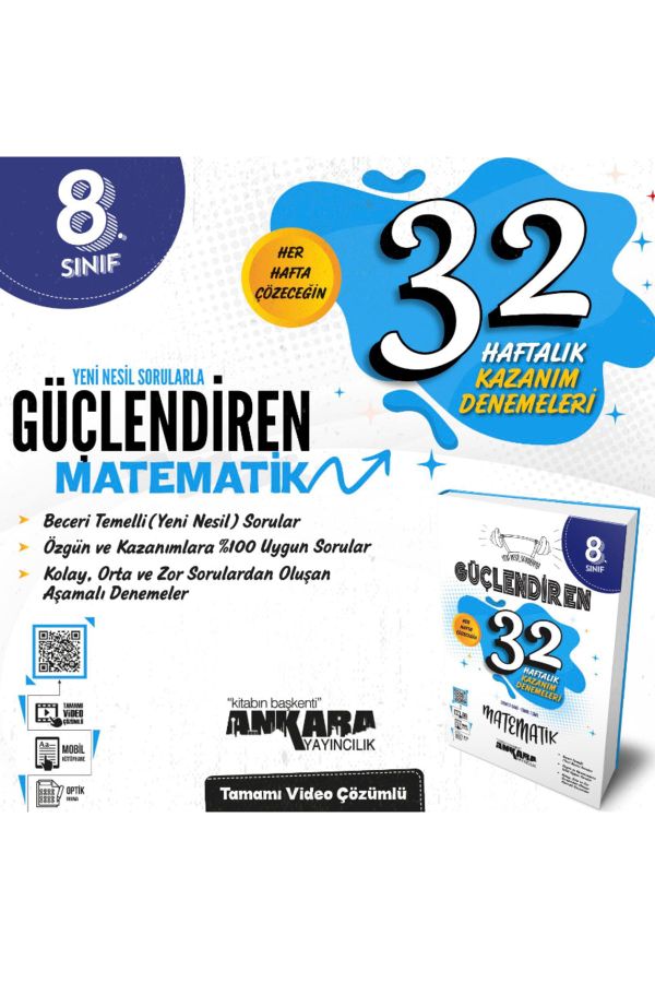 8. Sınıf Güçlendiren Matematik 32 Haftalık Kazanım Denemesi (yeni Baskı)