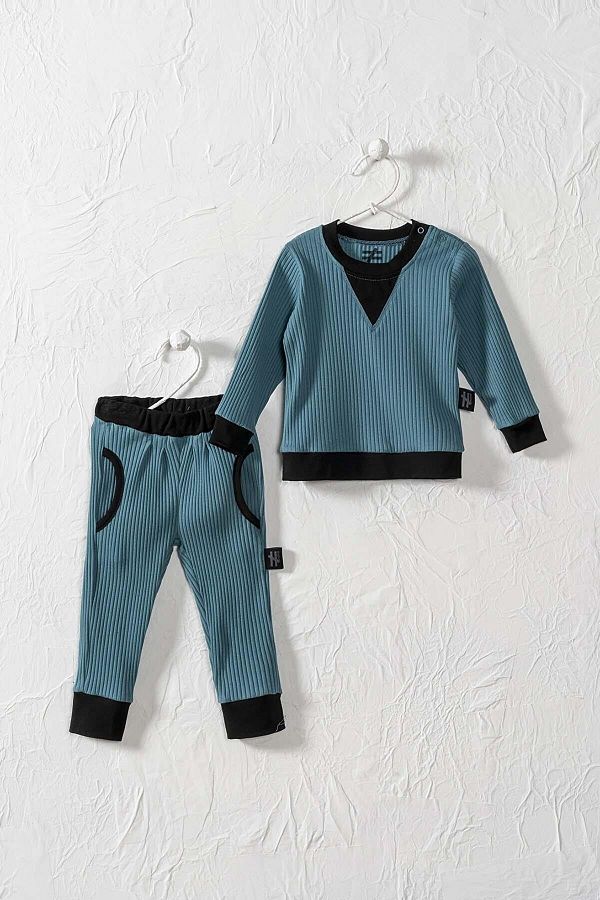 Erkek-kız Bebek 2-5 Yaş Siyah Ribanalı Takım DAMLA BEBE
