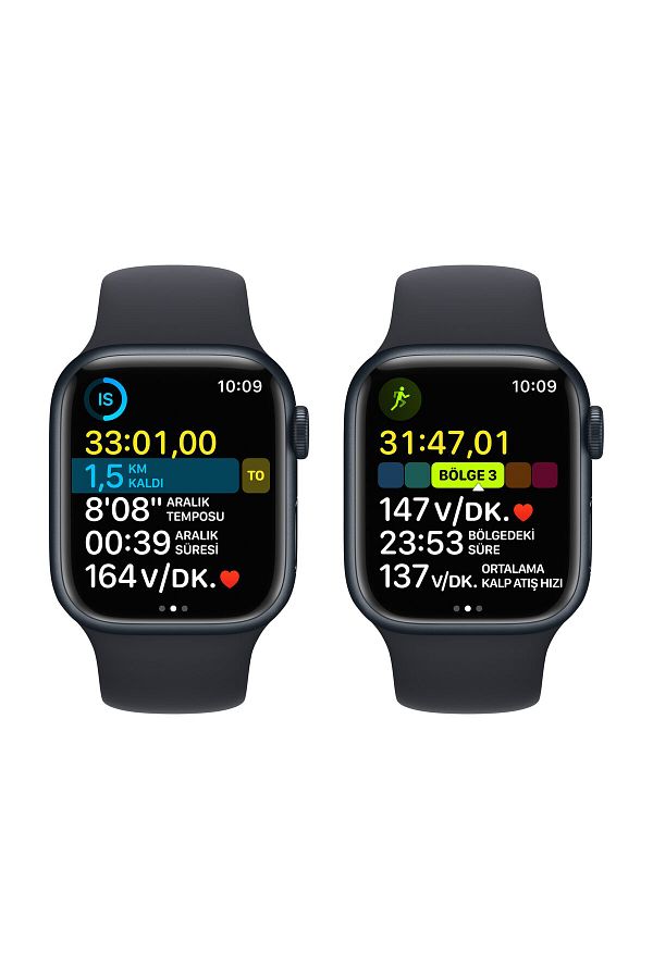 Apple Watch Series 8 GPS + Cellular 41mm Gece Yarısı Alüminyum Kasa ve Spor Kordon - Regular - Görsel 7