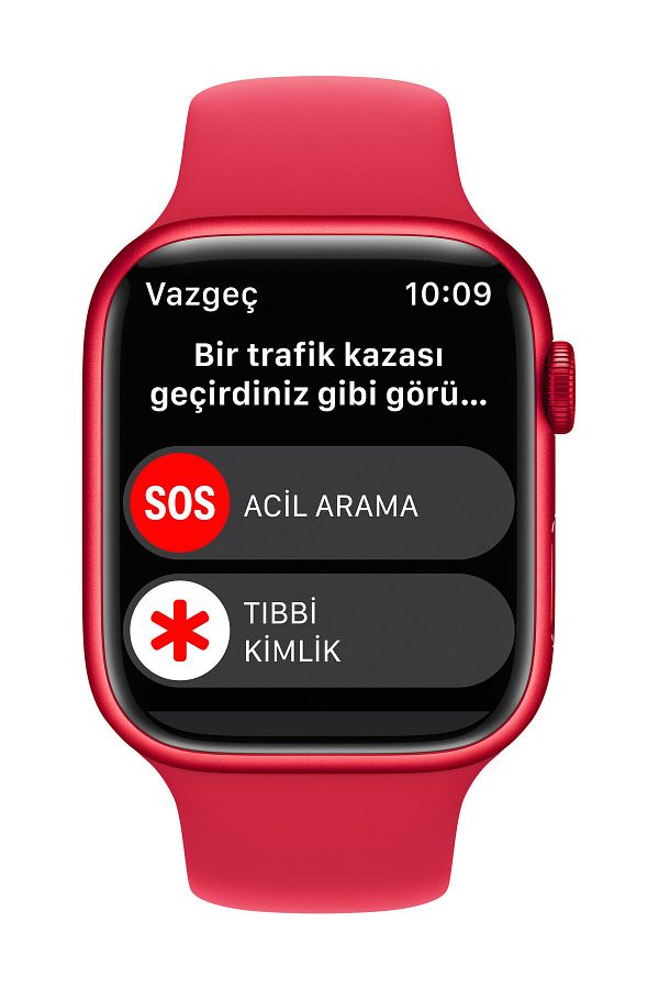 Apple Watch Series 8 45mm GPS Kırmızı Alüminyum Kasa ve Spor Kordon - Regular (Apple Türkiye Garantili) - Görsel 6