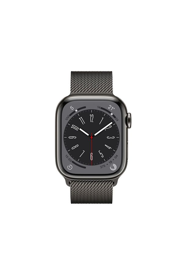 Apple Watch Series 8 GPS + Cellular 41mm Grafit Paslanmaz Çelik Kasa ve Grafit Milano Loop - Görsel 2