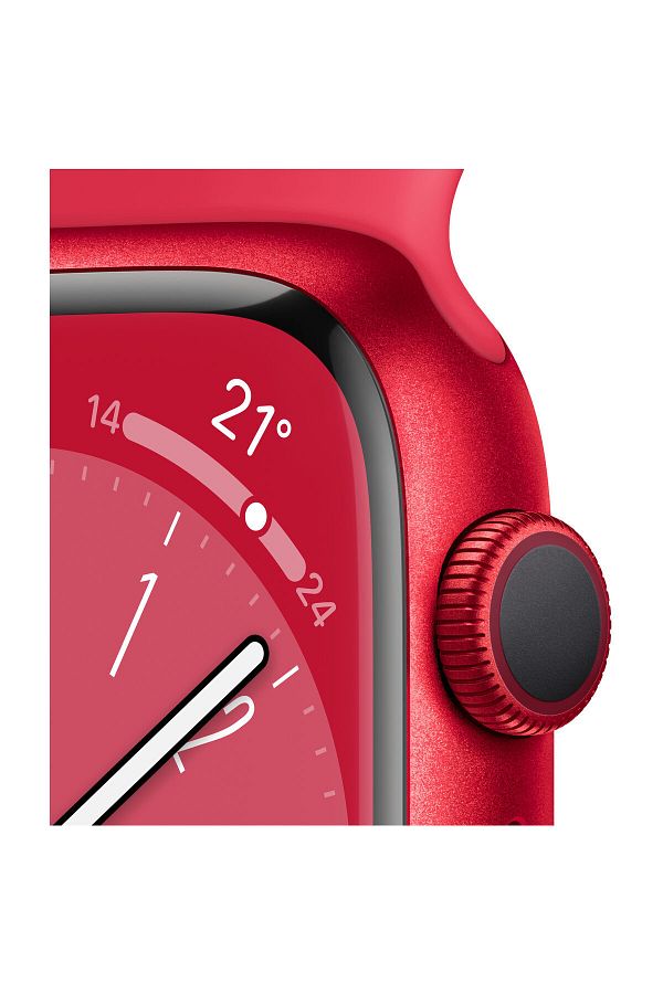 Apple Watch Series 8 45mm GPS Kırmızı Alüminyum Kasa ve Spor Kordon - Regular (Apple Türkiye Garantili) - Görsel 3