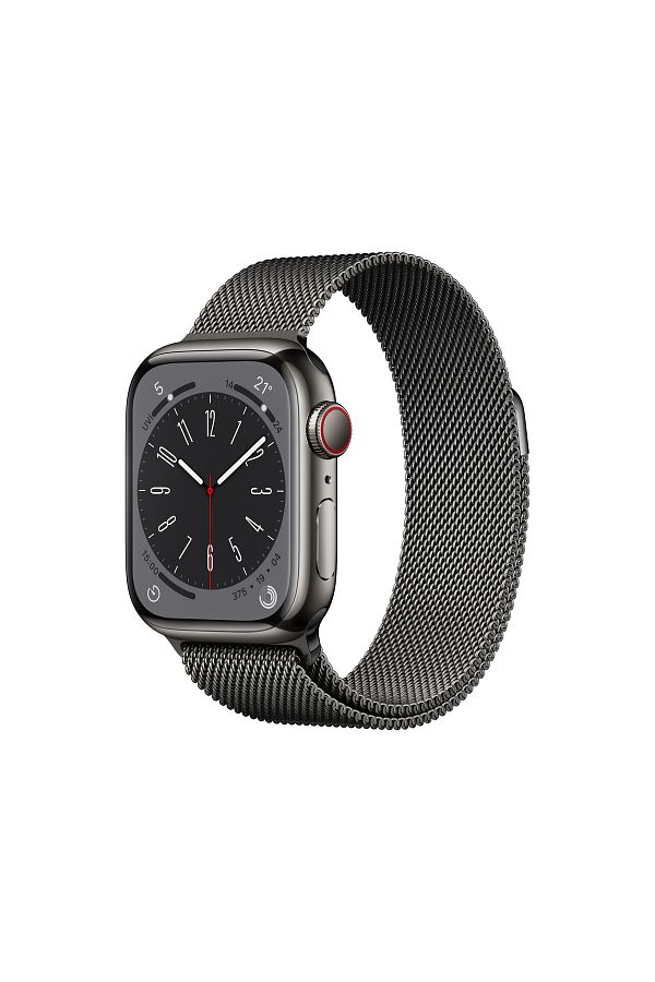 Apple Watch Series 8 GPS + Cellular 41mm Grafit Paslanmaz Çelik Kasa ve Grafit Milano Loop