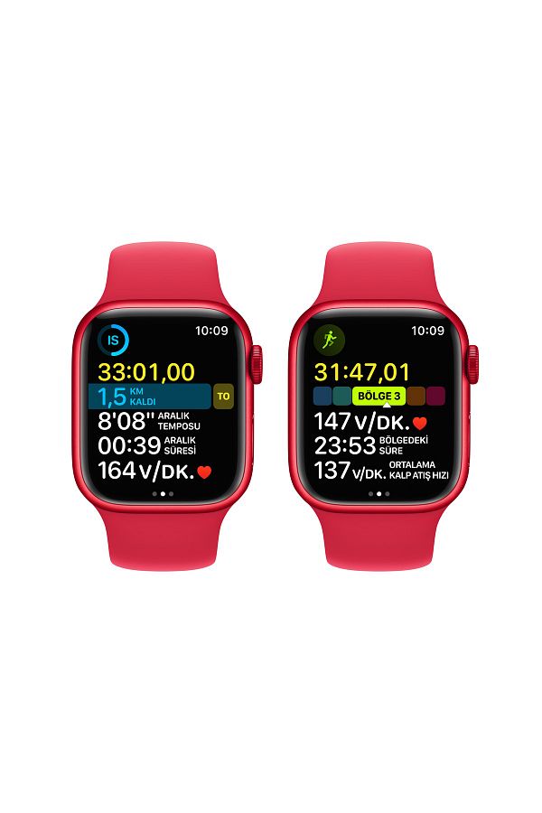 Apple Watch Series 8 GPS + Cellular 41mm (PRODUCT)RED Alüminyum Kasa ve Spor Kordon - Regular - Görsel 7