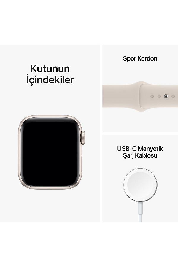 Apple Watch SE 2 GPS + Cellular 40mm Yıldız Işığı Alüminyum Kasa ve Yıldız Işığı Sport Band - Regular - Görsel 8