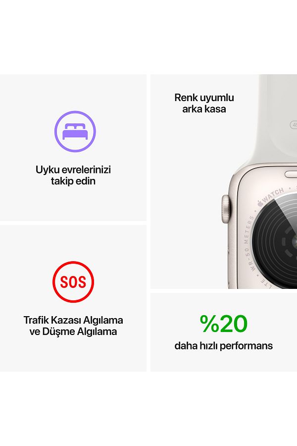Apple Watch SE GPS + Cellular 40mm Gece Yarısı Alüminyum Kasa ve Gece Yarısı Sport Band - Regular - Görsel 7