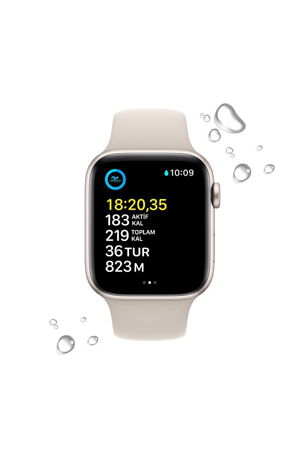 Apple Watch SE 44mm GPS Yıldız Işığı Alüminyum Kasa ve Yıldız Işığı Spor Kordon (Apple Türkiye Garantili) - Görsel 4