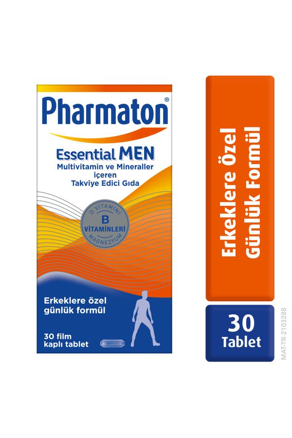 Essential Men 30 Tablet - Magnezyum, Vitamin B, Vitamin D, Multivitamin ve Mineraller