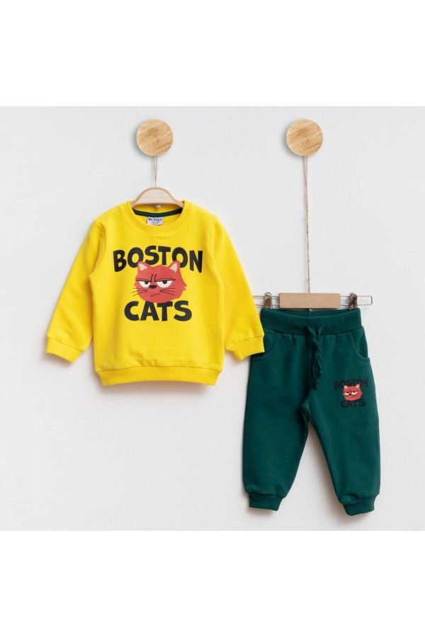 Boston Cats Baskılı 2'li Takım 3441r