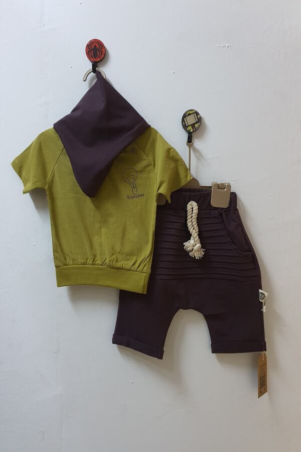 Unisex Bebek  Filozof Baskılı Üçlü Takım