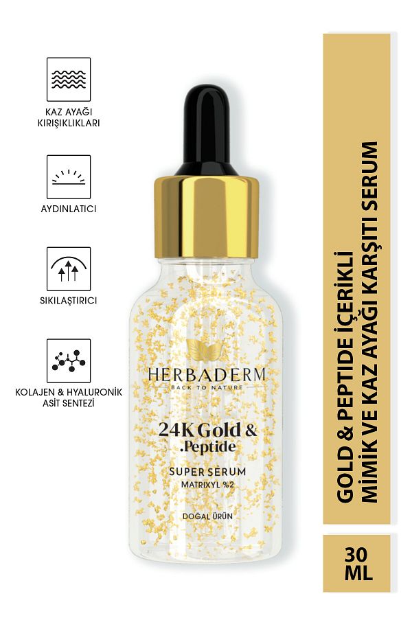 Süper Serum (24k Gold&peptide Matrixyl %2) Mimik Ve Kaz Ayağı Karşıtı 30 Ml