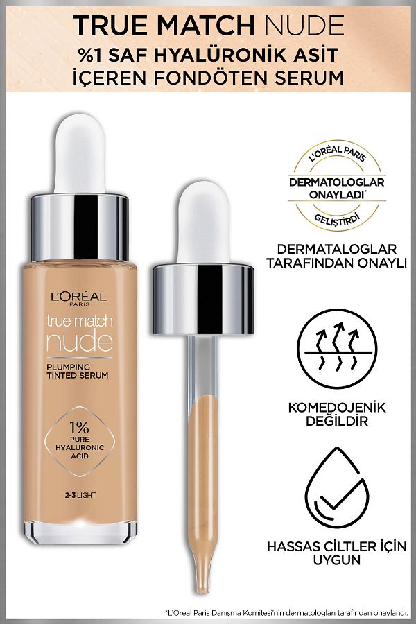 L'oréal Paris True Match Nude Fondöten Serum 2-3 Light_3