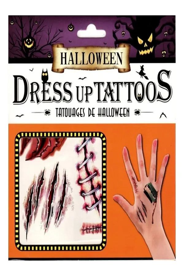 Cadılar Bayramı Geçici Dövme Dikiş Modeli Halloween
