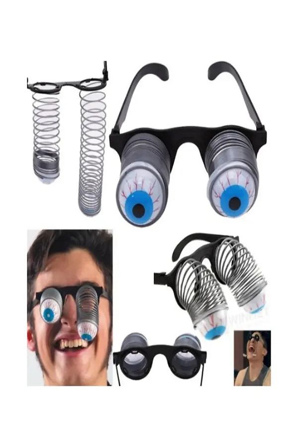 Cadılar Bayramı Halloween Yaylı Göz Şaka Gözlüğü Yaylı Gözlük