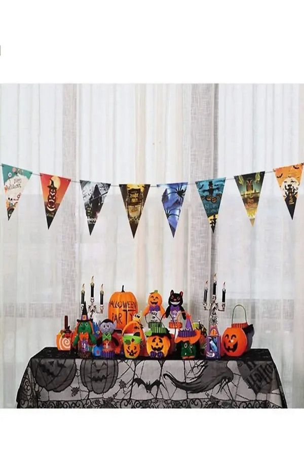 Cadılar Bayramı Halloween Flama Bayrak Banner Süs 8'li