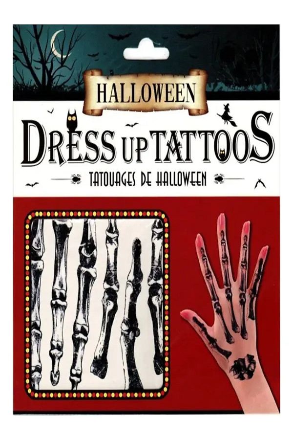 Cadılar Bayramı Geçici Dövme Iskelet Modeli Halloween
