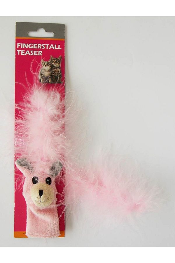 Peluş Parmağa Takılan Kedi Oltası 40 Cm Pembe