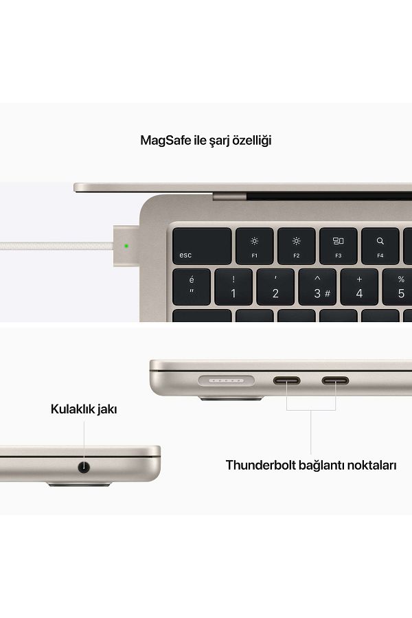 Apple Macbook Air 13.6" M2 8c Gpu 8 Gb 256 Gb Ssd Yıldız Işığı - Görsel 7