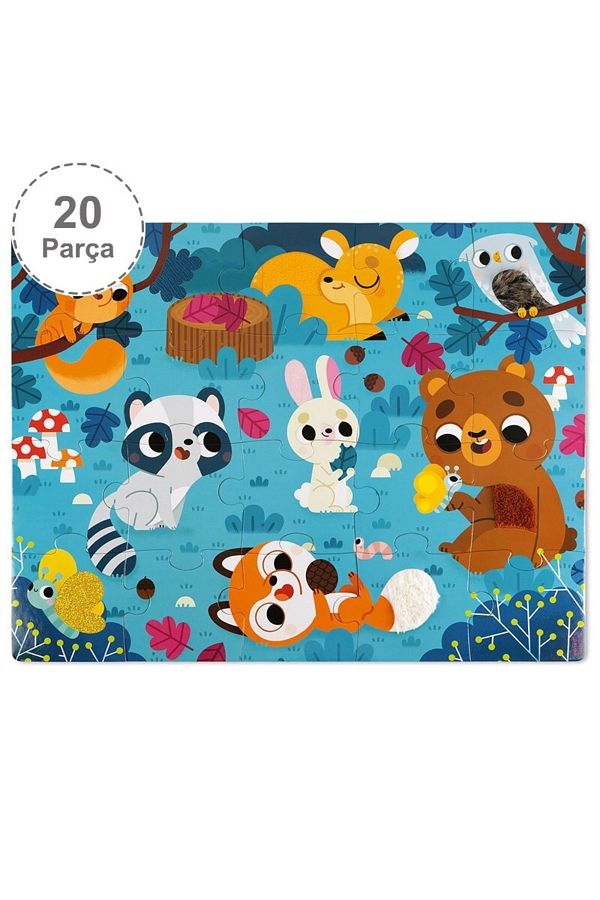 20 Parça Dokun Hisset Puzzle - Hayvanlar Moki