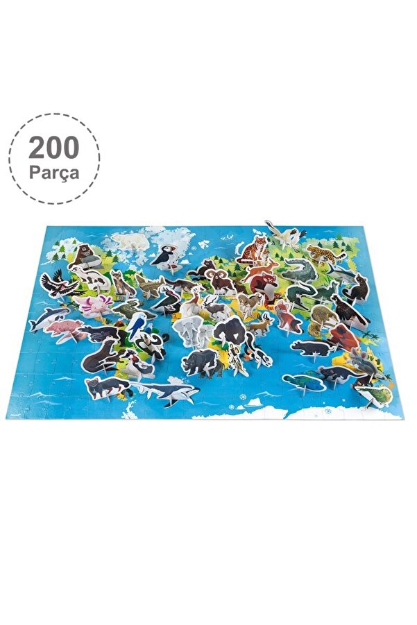 200 Parça Figürlü Puzzle - Hayvanlar Moki