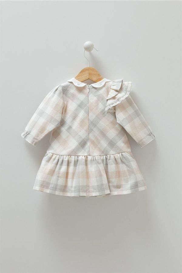 Caramel Baby 8547 Kız Bebek Piti Kareli Elbise_1