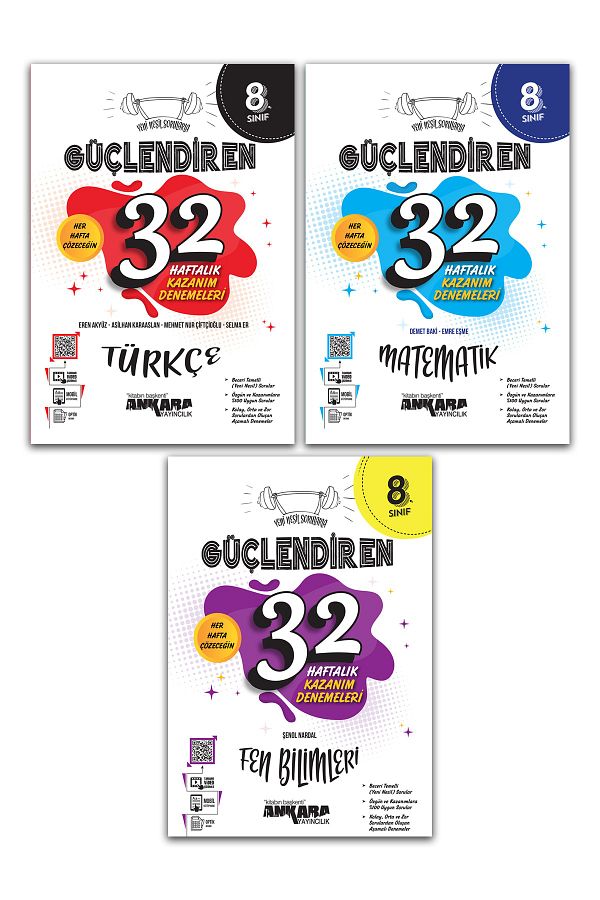 8. Sınıf Lgs Türkçe Matematik Fen Bilimleri Güçlendiren 32 Haftalık Deneme Seti