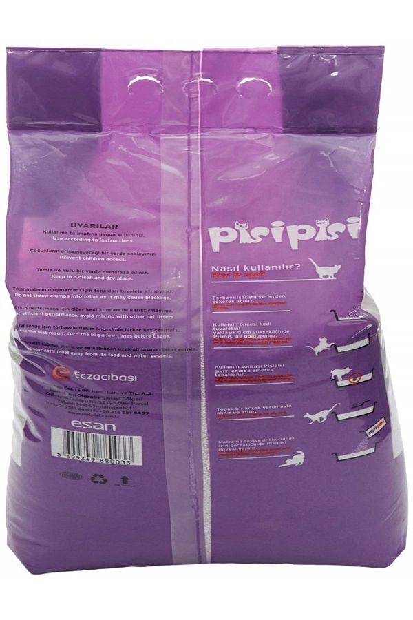 Eczacıbaşı Pisi Pisi Pudra Kokulu Ince Tanelii Topaklaşan Kedi Kumu 10 Kg_1