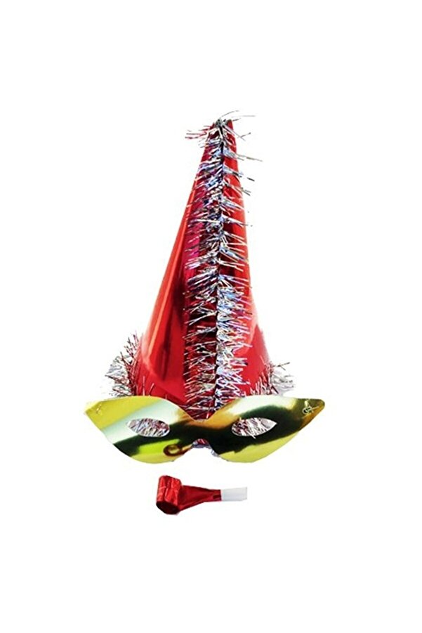 Yılbaşı 3'lü Katyon Şapka Seti Kırmızı HappyLand